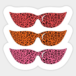 Haute Leopard Cute Leopard Print Sunglasses Trio Sticker